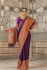 GRAPE PURPLE CREPE SILK KASHMIRI SAREE