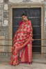 CRIMSON PINK BANARASI SATIN RANGKAT SAREE