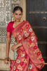 CRIMSON PINK BANARASI SATIN RANGKAT SAREE