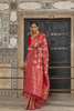 CRIMSON PINK BANARASI SATIN RANGKAT SAREE