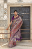 PURPLE BANARASI SATIN RANGKAT SAREE