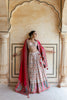 PEARL WHITE & PINK KASHMIRI WEAVING GAJI SATIN LEHENGA