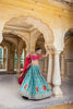 PEACOCK BLUE DOLA SILK LEHENGA