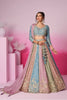 TEAL BLUE & MULTI-COLOR GEORGETTE LEHENGA