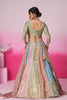 PISTA GREEN & MULTI-COLOR GEORGETTE LEHENGA