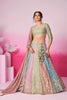 PISTA GREEN & MULTI-COLOR GEORGETTE LEHENGA