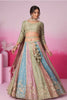 PISTA GREEN & MULTI-COLOR GEORGETTE LEHENGA