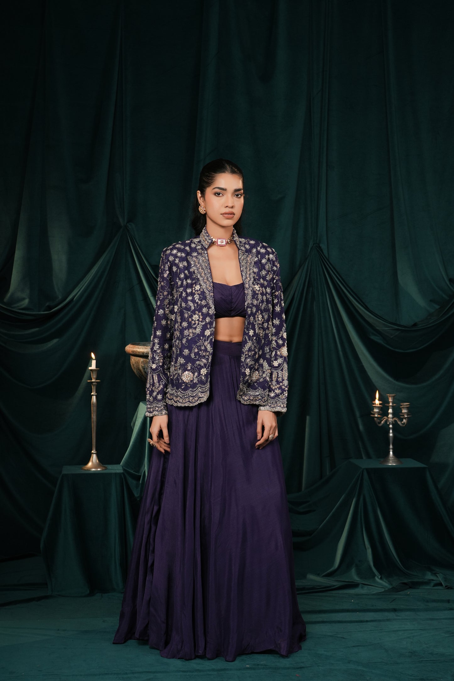 AMERICAN PURPLE SILK JACKET SET