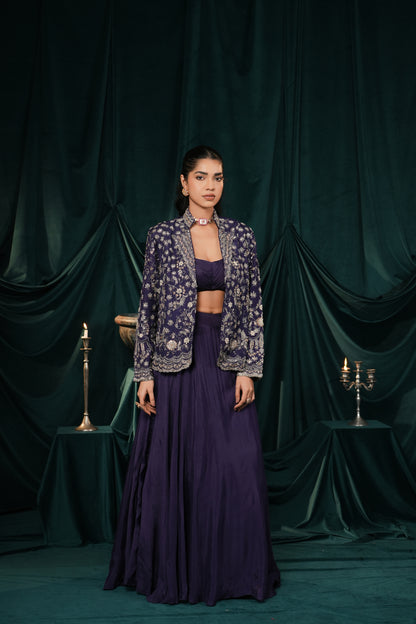 AMERICAN PURPLE SILK JACKET SET