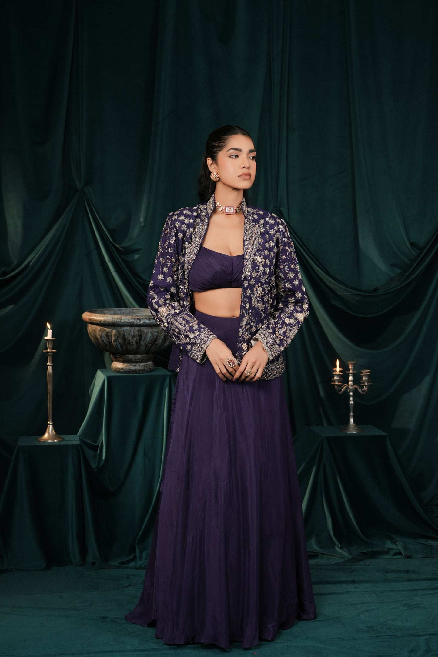 AMERICAN PURPLE SILK JACKET SET