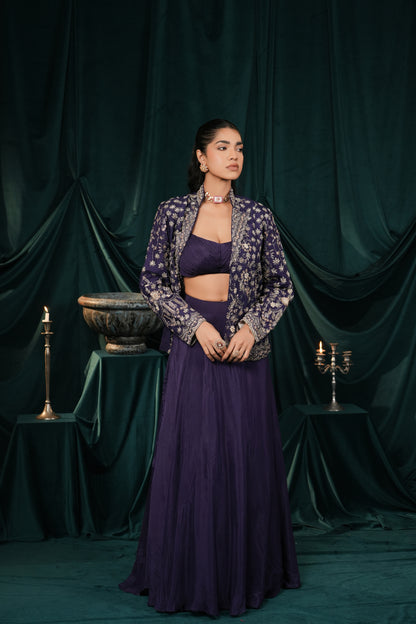 AMERICAN PURPLE SILK JACKET SET