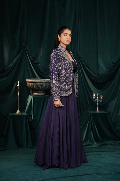 AMERICAN PURPLE SILK JACKET SET