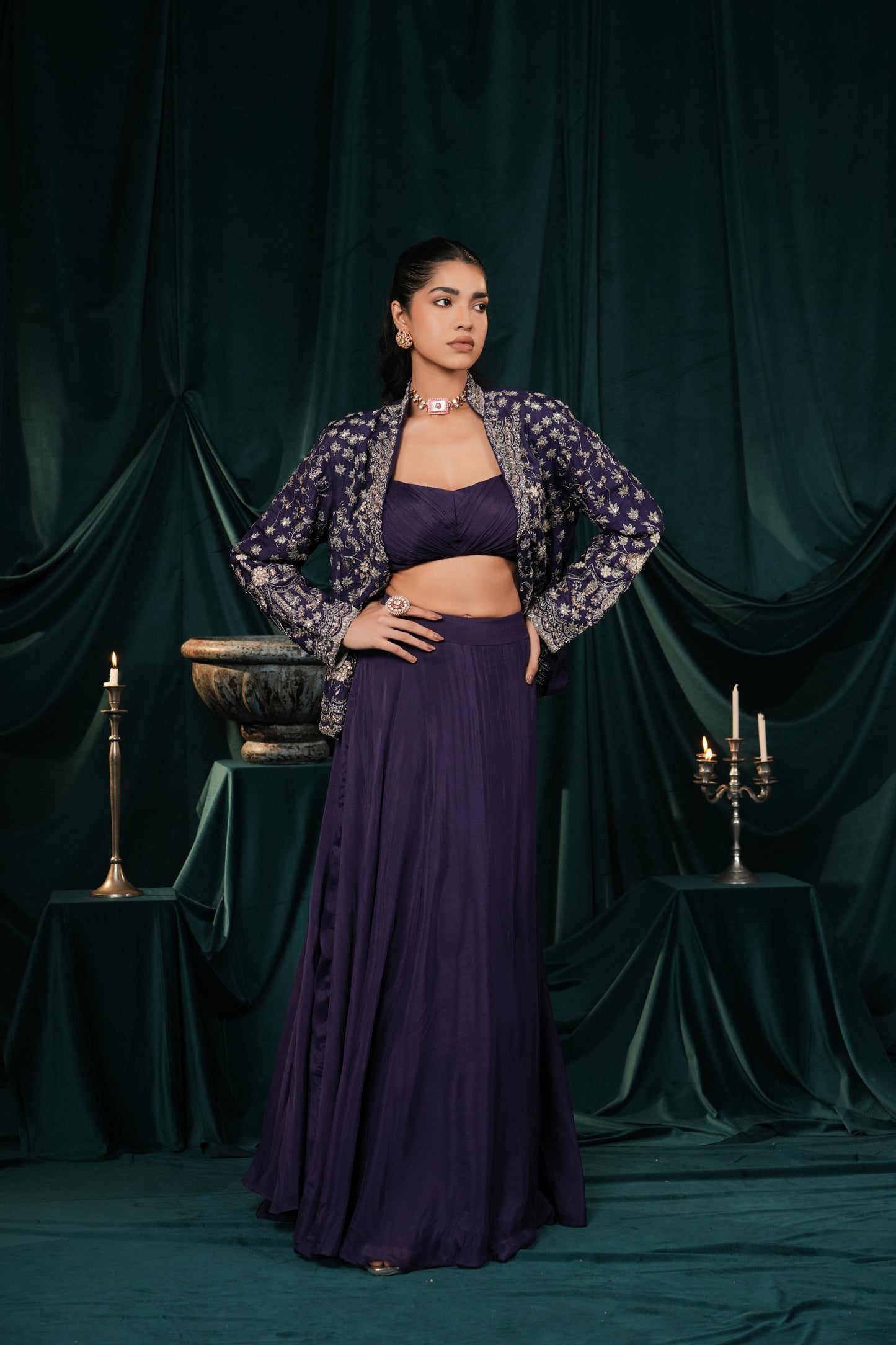 AMERICAN PURPLE SILK JACKET SET