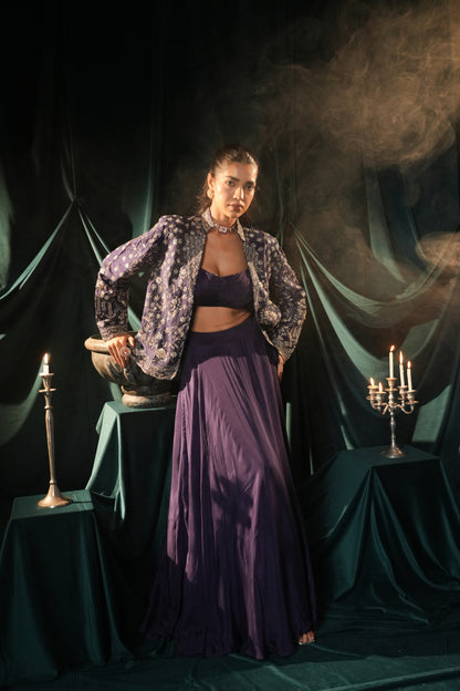 AMERICAN PURPLE SILK JACKET SET