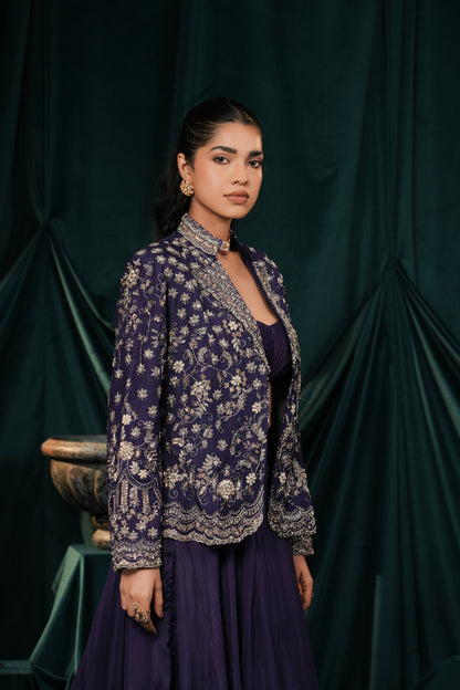 AMERICAN PURPLE SILK JACKET SET