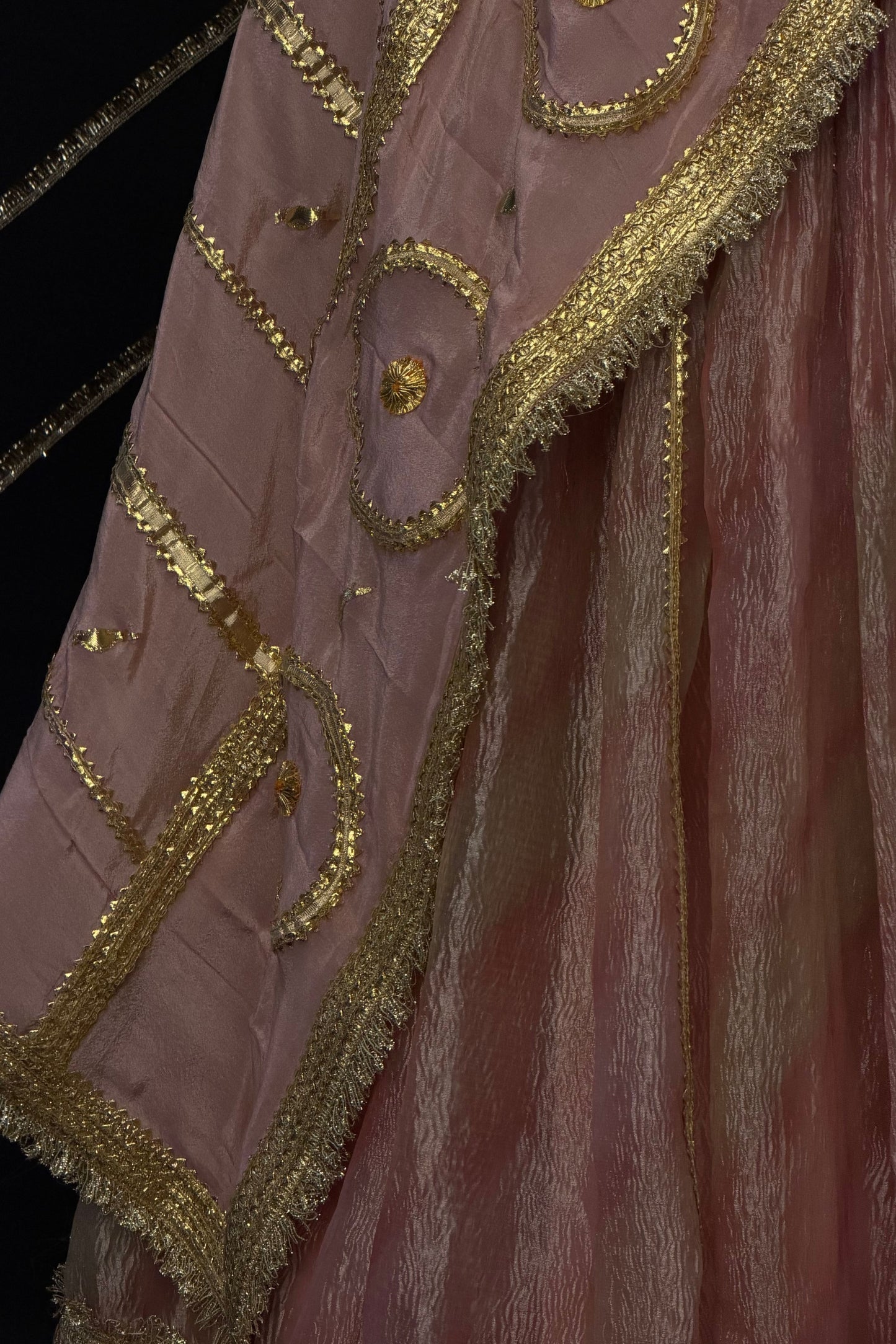 Blush Pink crushed tissue lehenga