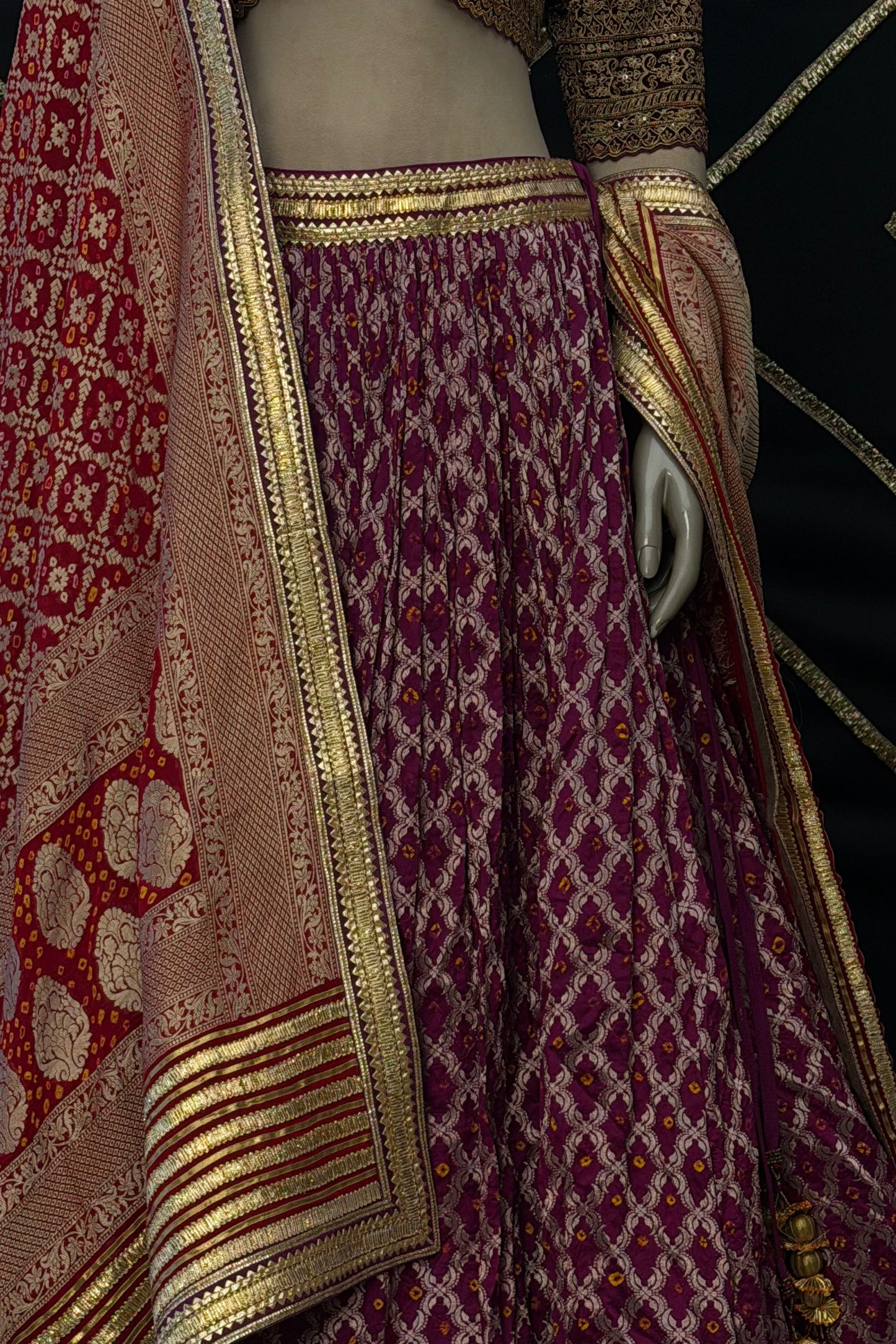 Deep wine lehenga