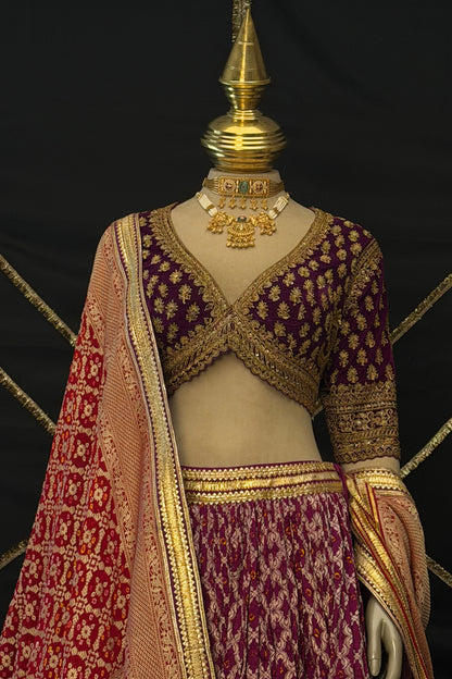 Deep wine lehenga