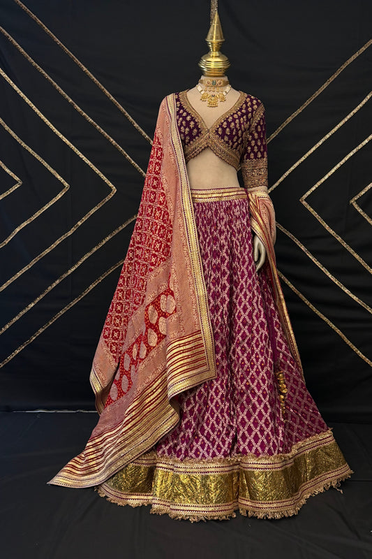 Deep wine lehenga