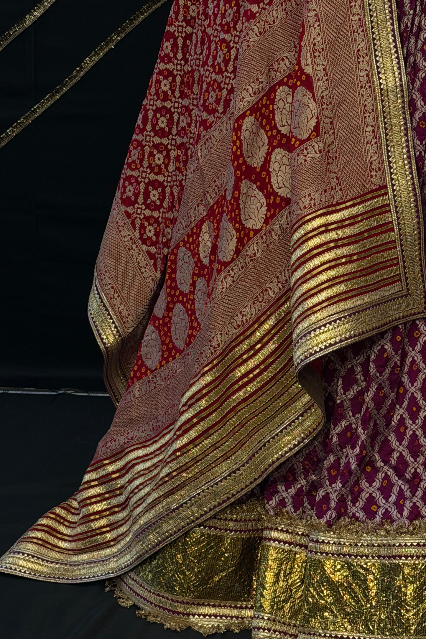 Deep wine lehenga