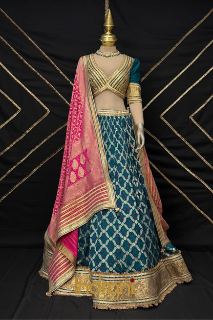 Peacock Teal lehenga