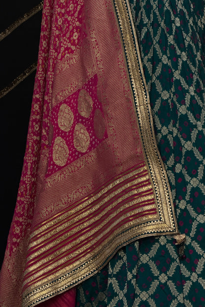 Peacock Teal lehenga