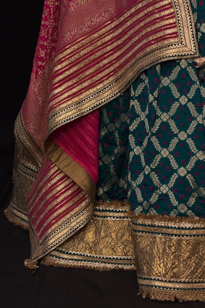 Peacock Teal lehenga