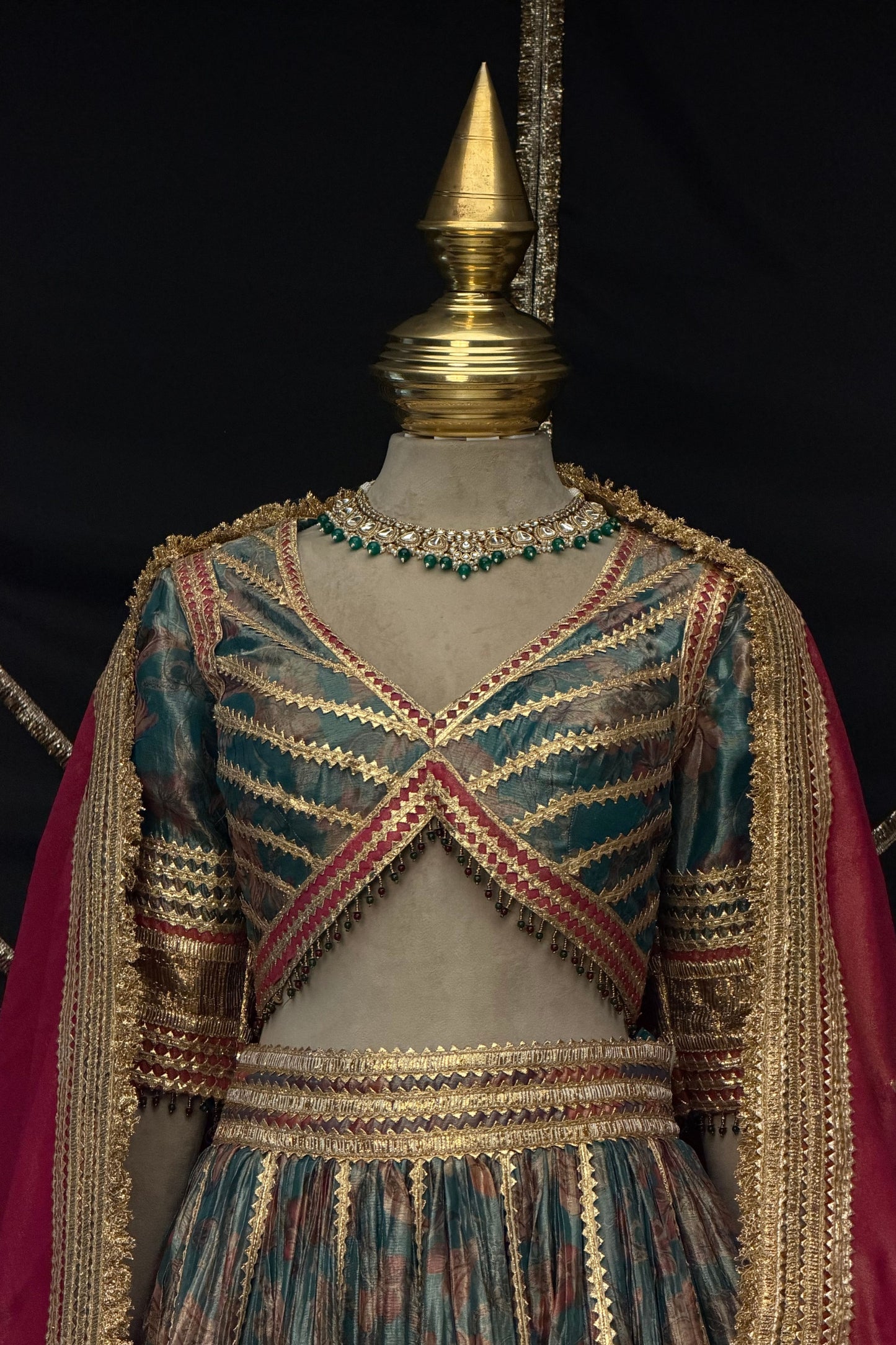 Teal blue lehenga