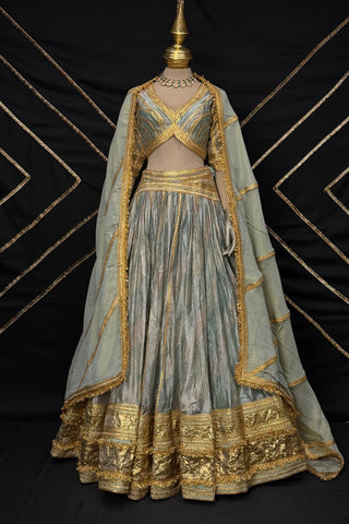 pastel pista green lehenga