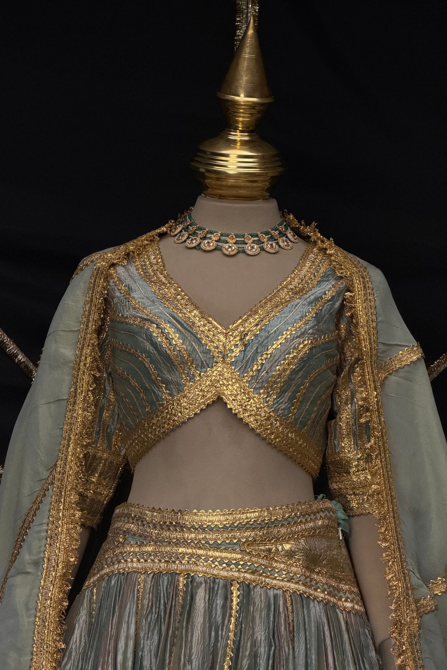 pastel pista green lehenga