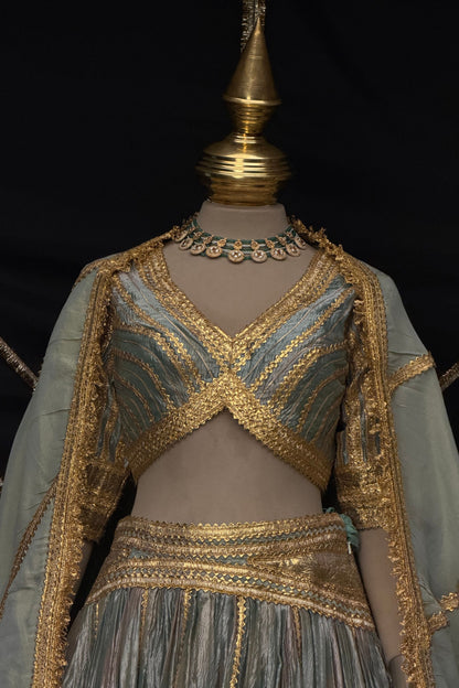 pastel pista green lehenga