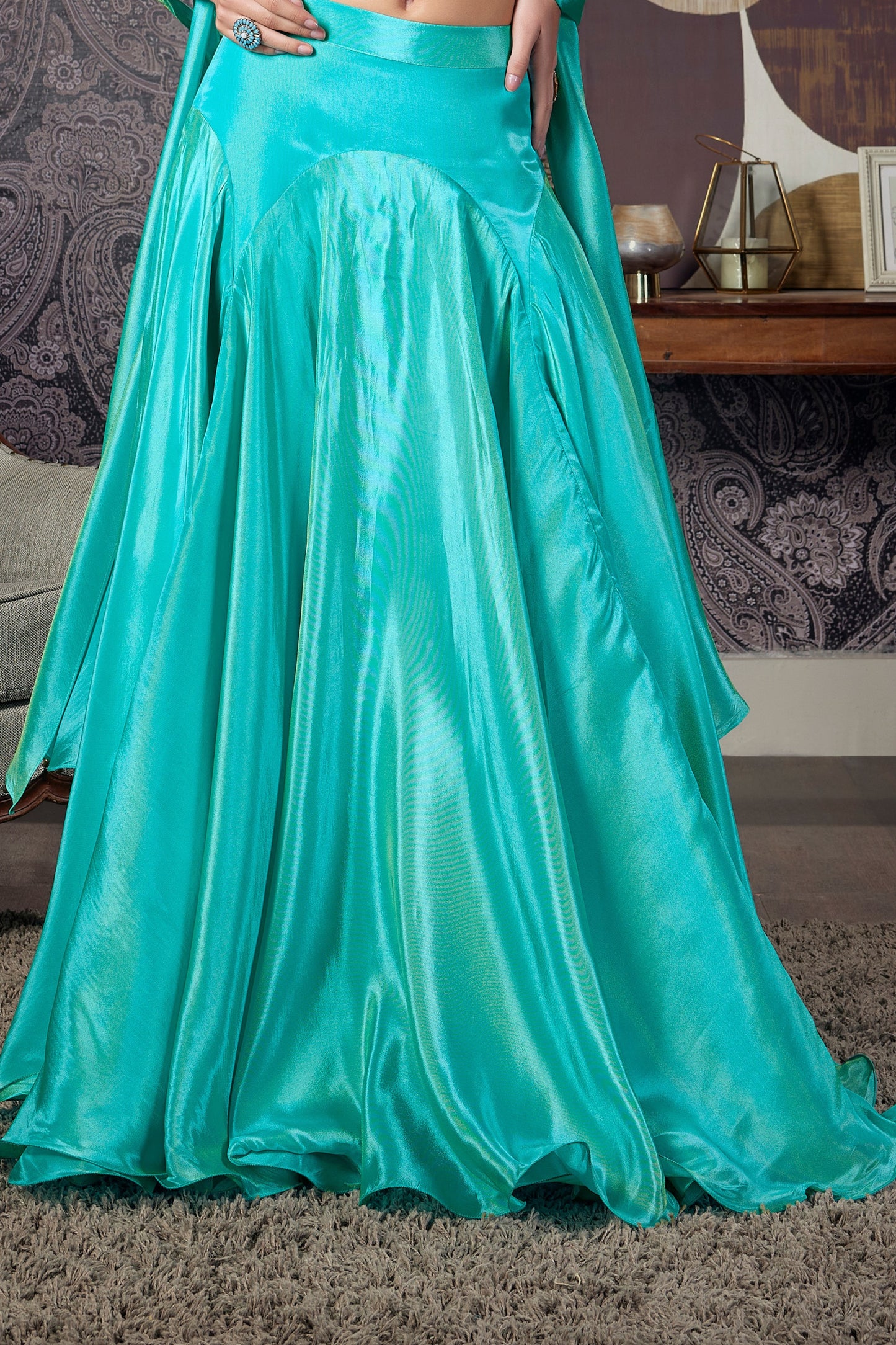 TURQUOISE BLUE LEHENGA SET