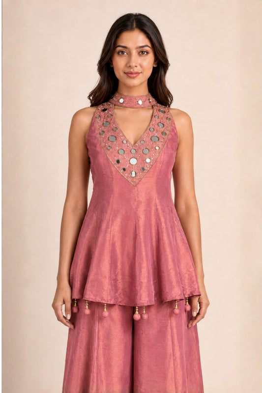 Embellished Halter Top & Palazzo Set