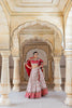 CREAM & PINK GAJI SATIN LEHENGA