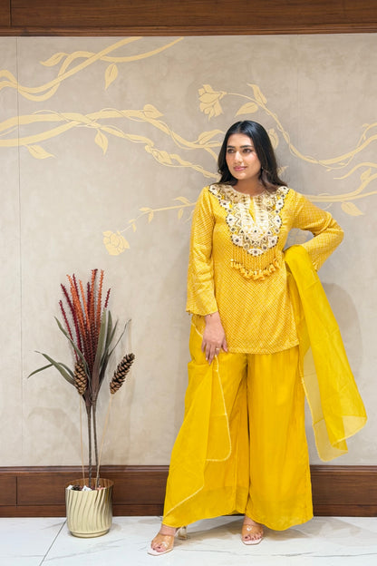 Yellow Noor Indo-Western – Chiffon Silk