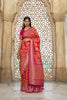 ORANGE & PINK BANARASI SATIN RANGKAT SAREE