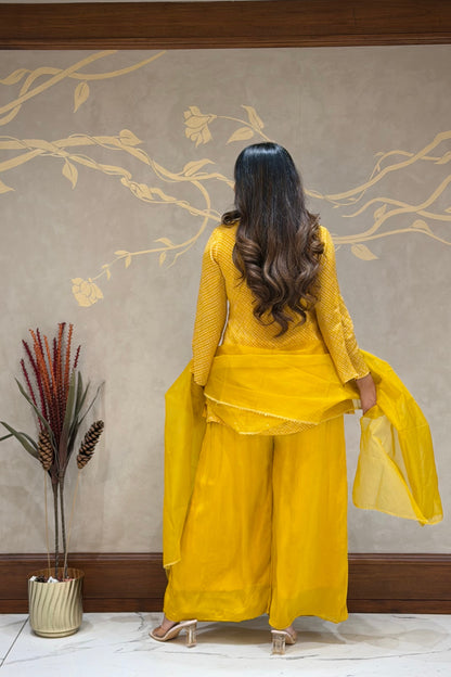 Yellow Noor Indo-Western – Chiffon Silk