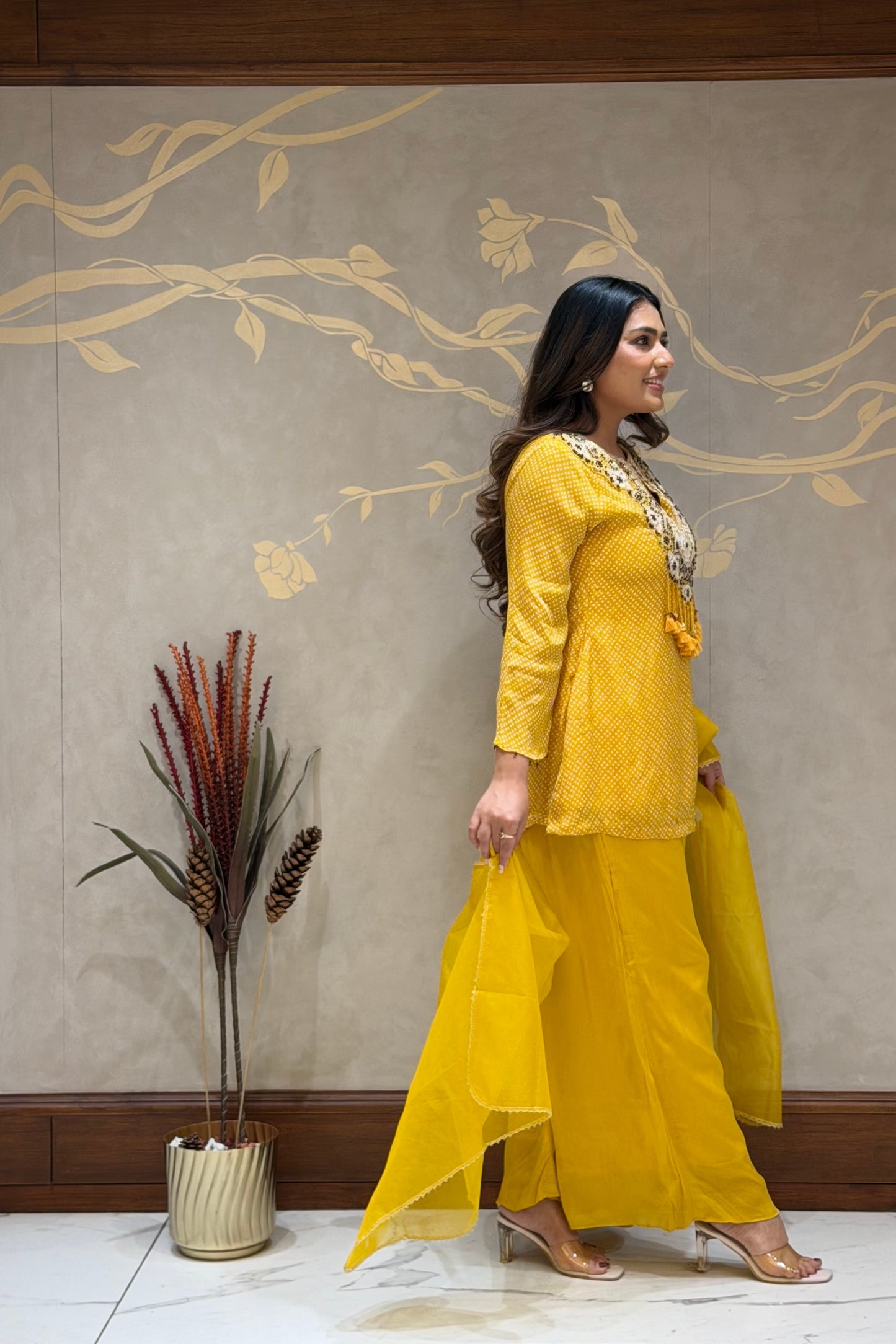 Yellow Noor Indo-Western – Chiffon Silk