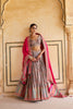 STONE GREY KASHMIRI WEAVING GAJI SATIN LEHENGA