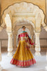 MUSTARD & PINK GAJI SATIN LEHENGA