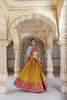 MUSTARD & PINK GAJI SATIN LEHENGA