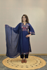 SPACE BLUE SILK KURTA SET