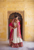 DAISY WHITE & PINK DOUBLE LAYER DOLA SILK LEHENGA