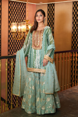 LIGHT TURQUOISE SHARARA SET