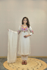 IVORY SILK EMBROIDERED KURTA SET