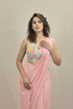 PASTEL PEACH PRE STITCHED SAREE