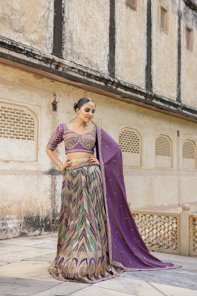 MAUVE DOLA SILK LEHENGA