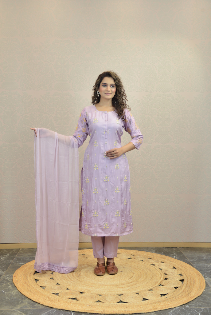 LIGHT LAVENDER KURTA SET