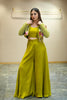 Dark Lime Crop Jacket Palazzo Set