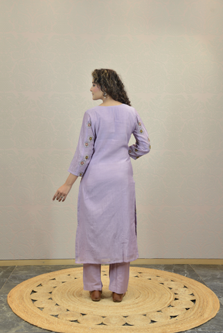 WISTERIA PURPLE CHANDERI KURTA SET